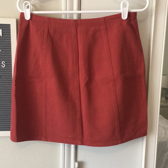 Red Denim Skirt - Picture 2 of 5